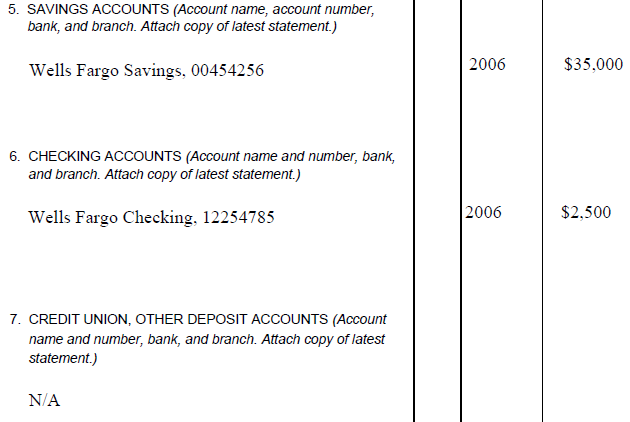 FL-142: 5, 6, 7 - Bank Accounts