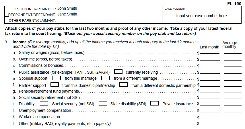 FL-150: 5 - Income