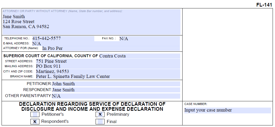 California Divorce Form FL 141 Cristin Lowe Law